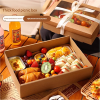 Vente en gros de boîtes d'emballage jetables en papier kraft avec fenêtre pour gâteaux et cupcakes