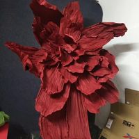 Fournisseur d'usine – Fleurs artificielles en papier, roses modernes et réalistes, grande taille, couleur rouge, décoratives pour mariage et Noël