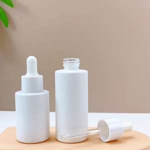 Manufacturers 30ml50ml Frosted White Light-proof Cylindrical Flat Shoulder Glass <b>Bottle</b> Essential Oil Packaging Dropper <b>Bottle</b> - Product Image 6
