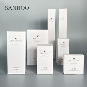 SANHOO, logotipo personalizado, caja blanca, embalaje, productos de hotel desechables ecológicos, juego de accesorios de lujo para Hotel Marriot Resort - Product Image 2