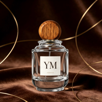 Flacon de parfum en verre cylindrique transparent de 100 ml avec pulvérisateur à pompe, rechargeable, diffuseur à bâtonnets offert, gravure personnalisée et sérigraphie