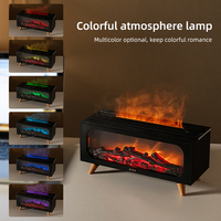Nouveau modèle 2025 en promotion : Humidificateur cheminée à flamme LED 3D à effet atmosphérique coloré, version longue pour chambre et hôtel