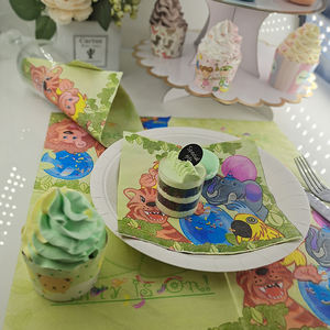 ผ้าเช็ดปากอาหารค่ำลายลิงสัตว์ขนาด33ซม. พิมพ์ลายตามสั่งสำหรับงานปาร์ตี้และโรงแรม - Product Image 4