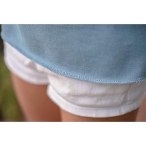 เสื้อสเวตเตอร์คอกลมแขนสั้นสำหรับผู้หญิงลายคลื่นแคลิฟอร์เนีย PRM2000ปรับแต่งได้ดีไซน์ซิป3D หนึ่งขนาด-สีฟ้าหมอก (L) - Product Image 2