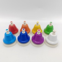 Educational Toy Musical Instrument Colorful Hand Bells Set Desk Bells Metal+ABS Color Box