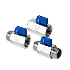 <span class=keywords><strong>Mini</strong></span> Válvula de Bola de Agua de Acero Inoxidable SS304/SS201, Precio de Válvula de Bola Compacta con Doble Rosca Externa para Instrumentos - Product Image 2