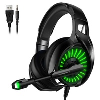 Headset Komputer E-sports Game Bass Berat Bercahaya 7.1 Channel Headphone E-sport dengan Driver 50mm dan Konektor Micro USB