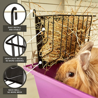 JH-Mech Porte-Foin en Métal Minimiser le Mess Garder les Animaux Confortable Mangeoire à Foin en Métal pour Lapin Lapin Cochon d'Inde