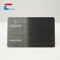 Cartes de visite personnalisées de luxe en acier inoxydable plaqué nickel noir gravées avec forme personnalisée et impression UV