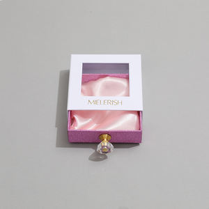 Caja de regalo de joyería de PVC con ventana de papel, tipo cajón, con asa de cristal, logotipo personalizado, deslizable, para collares, pendientes y colgantes - Product Image 6