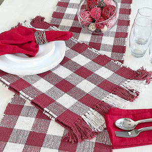 Manteles Individuales Reutilizables de Estilo Coreano Moderno, Tejidos, Estampados a Cuadros, de Poliéster, Impermeables y Resistentes al Aceite, 60x60cm, para Decoración de Mesa - Product Image 3