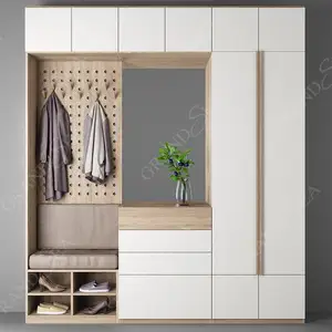 Lotes grandes de madera de teca turca de 2 puertas armario de Hotel diseños de armario con espejo - Product Image 1