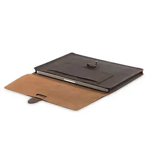 Housse de protection marron en cuir crazy horse <span class=keywords><strong>pour</strong></span> ordinateur <span class=keywords><strong>portable</strong></span> 13 pouces - Product Image 1