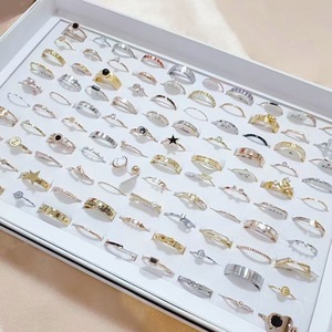 Nhẫn thép không gỉ bán buôn thời trang nhẹ nhàng sang trọng đơn giản nữ trang sức zircon bán buôn nhiều mẫu giá rẻ nhẫn thép không gỉ - Product Image 1