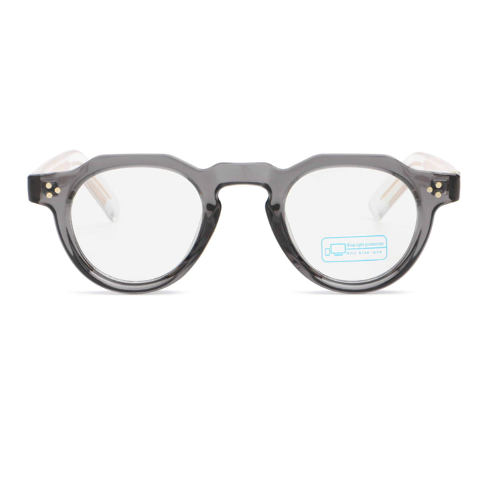 Monture gris foncé translucide brillant C02, verres blancs