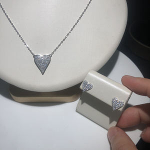 100% 925 in argento Sterling Micro Pave CZ zirconi cubici alla moda collana cuore d'amore per la <span class=keywords><strong>festa</strong></span> <span class=keywords><strong>della</strong></span> <span class=keywords><strong>mamma</strong></span> regalo <span class=keywords><strong>gioielli</strong></span> eleganti - Product Image 5