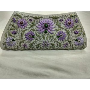 2025 bolso de mano de lujo de moda para mujer con cremallera diseño de moda Zari bordado piedras semipreciosas Cadena de perlas lienzo con cuentas - Product Image 4