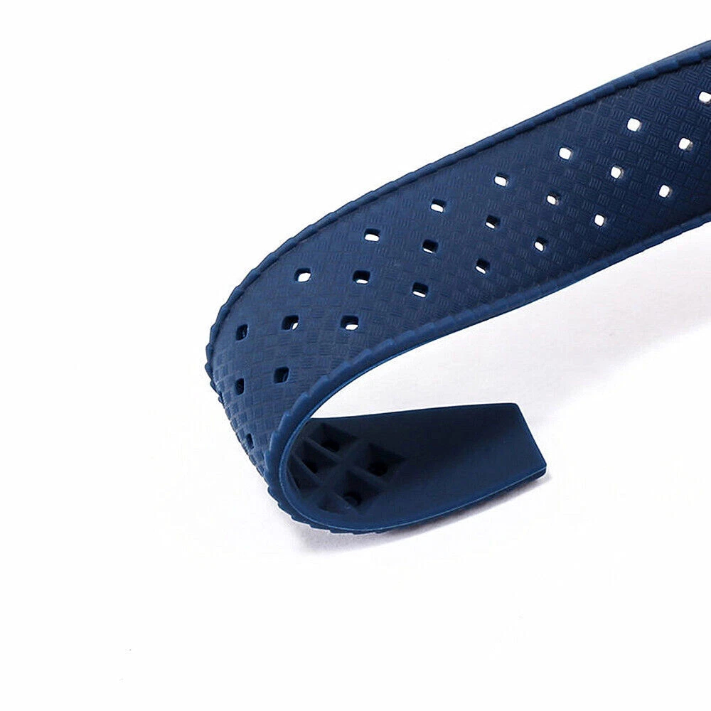 Upro Factory Supply Waterproof Blue Watch Band 18mm 20mm 22mm Quick Release Tropic Rubber Strap Sport Diving Wristband Bracelet
