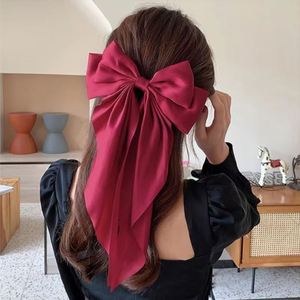 Pinza de Pelo Elegante con Lazo para Mujer, Clip de Satén Sólido a la Moda, Horquillas con Lazo Sencillo, Accesorios para el Cabello para Niñas - Product Image 2