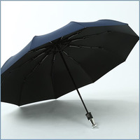 Parapluie automatique Rolls-Royce à cadre en fibre, nouvelle arrivée en gros, parapluie pliable à trois volets personnalisé