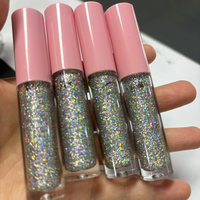 Nouveau Gloss Holographique Tendance Haute Pigmentation, Gloss Végétalien Hydratant aux Ingrédients Minéraux, Rouge à Lèvres Liquide Scintillant Brillant