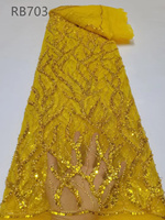 2024 nouveau luxe africain français Tulle dentelle à la main perlé mariée séquence dentelle tissu pour robe
