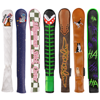 En stock : Housses de tête de club de golf personnalisées sur le thème de la bière, pour driver et bois, en peluche brodée, OEM ODM, accessoires de golf personnalisés
