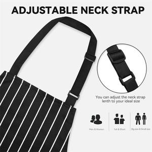 <span class=keywords><strong>Delantal</strong></span> de cuello a rayas estilo americano con 2 bolsillos, ropa de trabajo <span class=keywords><strong>para</strong></span> barbacoa, chef, cafetería y jardín, <span class=keywords><strong>para</strong></span> hombres y mujeres - Product Image 4