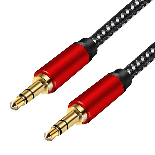Gold-Plated 3.5MM Male-Male PVC Braid Shielded Aux Cable for Car Lossless Audio Stereo Jack Jack Speaker Use Customizable Length