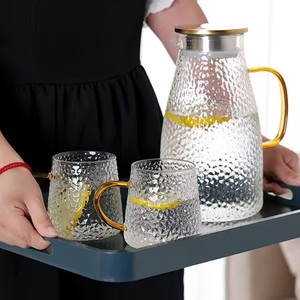 Glass Water Pitcher With Lid Large Capacity Ice <b>Tea</b> <b>Set</b> Household Cold Water Kettle Party Use - Product Image 4