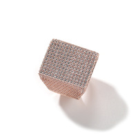 Bague carrée surdimensionnée et épaisse pour homme avec accents de zircon cubique étincelants, style rappeur audacieux, bijoux de mode, fournisseur en gros pour dropshipping