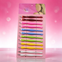 Kit de 12 polissoirs à ongles en plastique, avec tête de spatule, coupe-cuticules, éliminateur de callosités et repousse-cuticules pour manucure et nail art