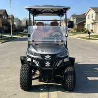 Voiturette de golf électrique personnalisée 6 places, batterie lithium, homologuée route, buggy tout-terrain gris métallisé pour le tourisme et les terrains de golf
