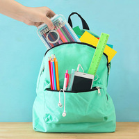 Vente en gros, trousse de rangement multifonctionnelle de grande capacité, boîte à crayons transparente en polyester