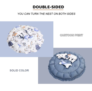 Nid douillet 2-en-1 Oeko-Tex pour nouveau-né, tapis de jeu matelassé à motif floral, <span class=keywords><strong>lit</strong></span>-nid portable et moderne - Product Image 4