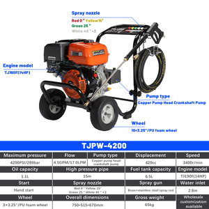 Nueva <span class=keywords><strong>y</strong></span> Potente Bomba AR <span class=keywords><strong>de</strong></span> 4200 PSI, Lavadora a Presión <span class=keywords><strong>de</strong></span> Gasolina con <span class=keywords><strong>Motor</strong></span> TJ190F, Manguera <span class=keywords><strong>de</strong></span> 15 m, con Ruedas, Inalámbrica, <span class=keywords><strong>de</strong></span> Alta Resistencia, para Almacenes <span class=keywords><strong>y</strong></span> Muelles <span class=keywords><strong>de</strong></span> Carga - Product Image 6