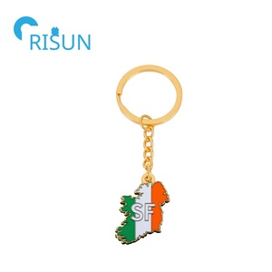 Fabrication de porte-clés irlandais personnalisé en métal Llavero émail vert Irlande irlandais <span class=keywords><strong>Sinn</strong></span> Fein porte-clés <span class=keywords><strong>Sinn</strong></span> Fein avec carte irlandaise porte-clés - Product Image 2