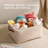 Boîte de rangement de bureau pour vêtements, jouets et petits articles, en flanelle épaisse et EVA, nouveau panier à linge rectangulaire de style chinois