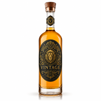 Etiqueta Personalizada Vintage para Licores con Estampado Dorado para Vino, Whisky, Tequila y Promoción de Marcas de Lujo, Forma Personalizada