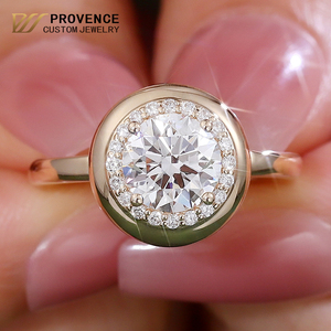 real solid yellow gold <b>ring</b> wedding <b>rings</b> <b>couple</b> set Unisex lab grwon diamond <b>rings</b> jewelry women High end Jewelry Customization - Product Image 1