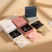Ensemble de boîtes et pochettes à bijoux personnalisées de luxe avec logo, vente en gros, emballage durable pour petites entreprises, pour collier, bague, boucles d'oreilles