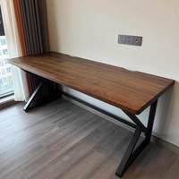 Escritorio Doble de Madera Maciza para Computadora, Estación de Trabajo Larga para Dormitorio u Oficina en Casa, Escritorio para Dos Personas para Estudio y Juegos