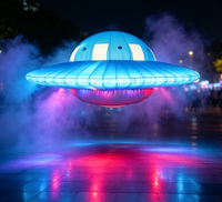 Modèle de vaisseau spatial UFO gonflable géant lumineux à LED, étanche, avec ventilateur intégré, taille personnalisable pour parcs à thème et événements artistiques