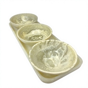 Handcrafted Luxury Resin Dry Fruit Serving Set Premium Epoxy Tray Bowls Angel Eco-Friendly Freezer Safe Gifting Decorative - Product Image 1