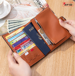 Genuine Leather Rfid Passport Holder Cover Travel Wallet Passport Case <b>Protector</b> With SIM SD <b>Card</b> Slot - Product Image 3