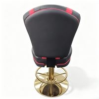 Commercial 360 °   Chaise pivotante pour machine à sous de casino, en cuir PU noir et rouge, base dorée, ergonomique, durable, tabouret de bar pour jeux