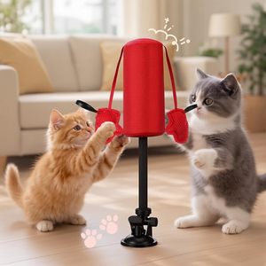 ของเล่นแมวแบบถ้วยดูดติดพื้น รูปทรงกระบอก พร้อมกระดิ่งและแคทนิป - Product Image 2