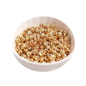 Круглые Подвески-бусины разных размеров с золотым наполнителем 14 к, серебряные аксессуары для изготовления ювелирных изделий