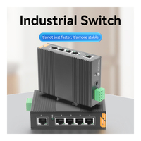 GIANTECH Switch Industrial Fast Ethernet No Administrado para Entornos Hostiles CCTV 5 Puertos 1000m Riel DIN Full-Duplex Conector de 4 Pines 10G