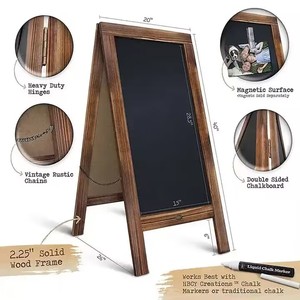 Bar e ristorante promozionale 80*100cm <span class=keywords><strong>blu</strong></span> nero in legno un telaio in piedi doppio lato <span class=keywords><strong>lavagna</strong></span> - Product Image 6